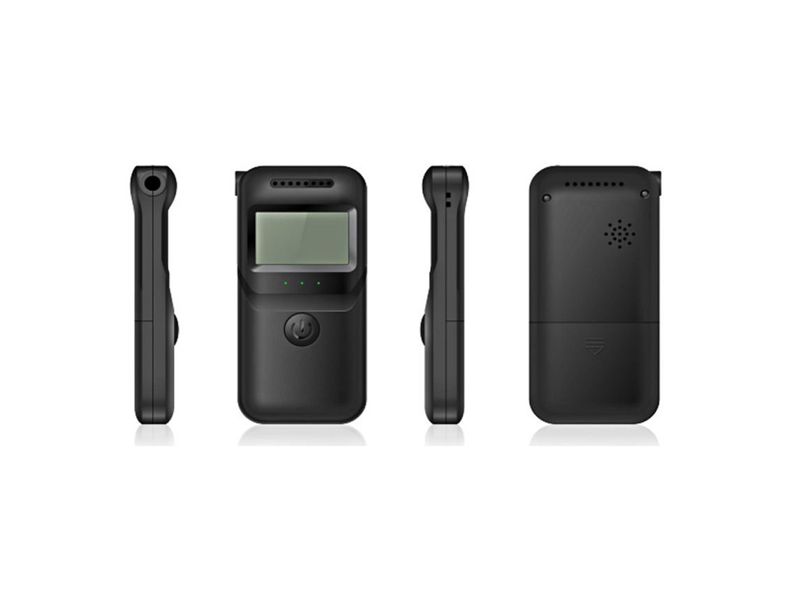 Detector de álcool portátil com visor LCD e luz indicadora
