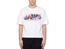 Rockinstone Jaws Movie Logo With Comics White Adult T-shirt Size:xxl