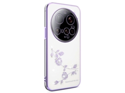 Capa Kadem Para Xiaomi 15 Ultra Com Decoração De Flores E Strass, Galvanoplastia, Capa De Tpu Roxa