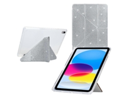 Capa inteligente de couro acrílico transparente Webake para tablet com glitter e dobra em Y