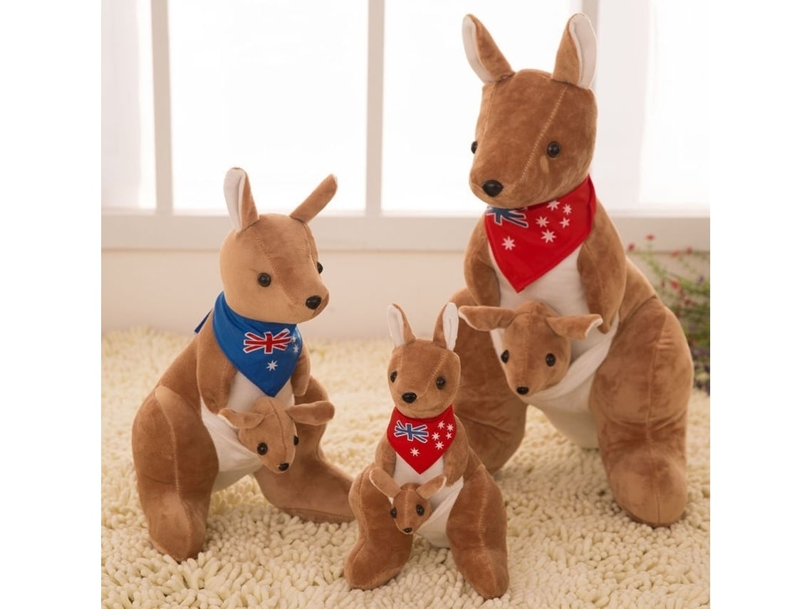 Ats juguete de Peluche Canguro Cariño Cartoon Canguro Mãe e Filhote Animais Suave Peluche