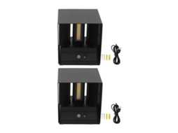 2026 2 Set Lámpara de Parede Led 6w Base Magnética Sensor de Movimento Quadrada Iluminação Branca Quente Indoor Passagem Preto