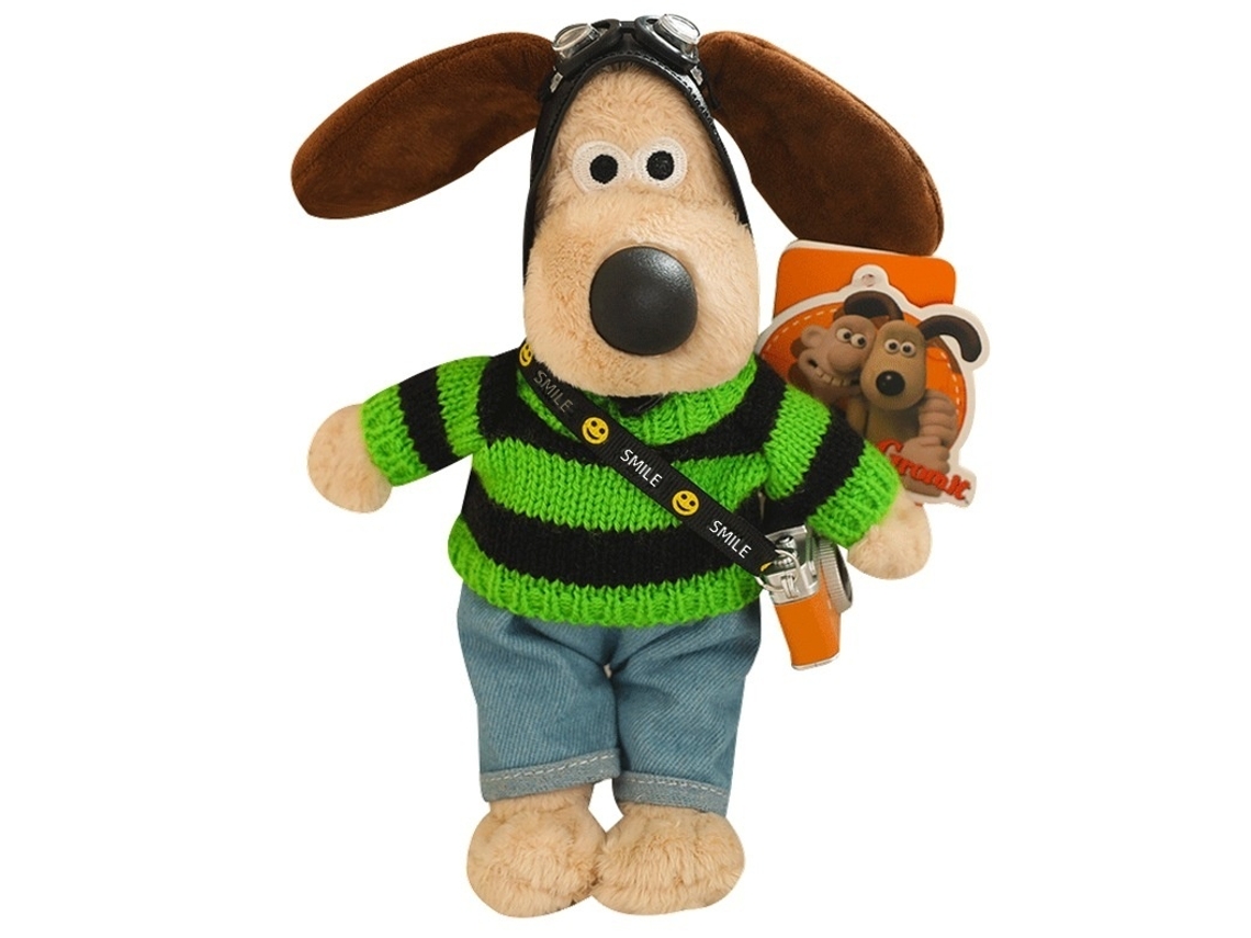 Boneco de Pelúcia Gromit Aviador Chaveiro Fantasiado Presente de Aniversário com Suéter de Coração e Chapéu CHABERLU