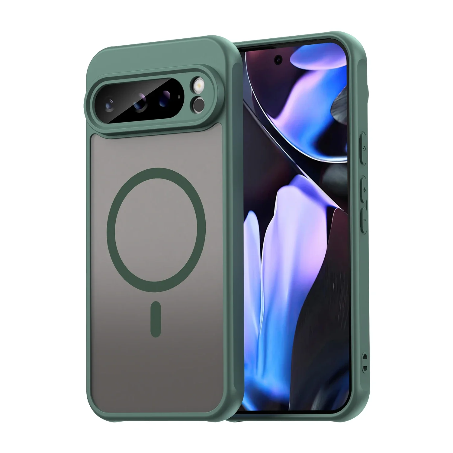 (verde-escuro, Google Pixel 10 Pro Xl) Capa Magnética Fosca Translúcida, Resistente A Impactos, Compatível Com Carregamento Sem Fio