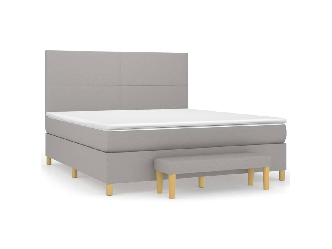Box Spring Bed, Box Spring Beds Vidaxl Cinzeto Tecido (180 X 200 Cm)