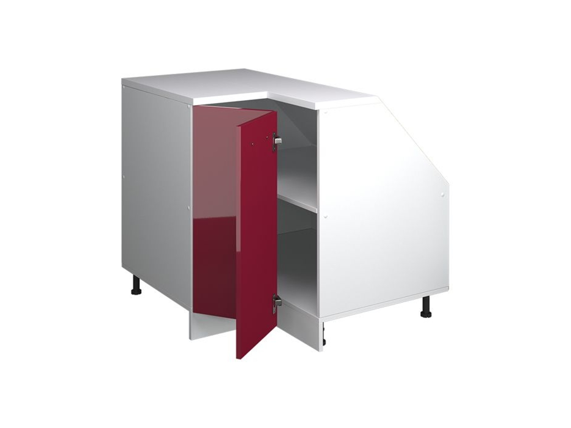 Armário de Canto com 1 porta Vermelho Bordeaux e Branco Alto Brilho 83,8 cm VICCO