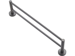 Lurrose 1pc Suporte Duplo Para Toalhas Em Cobre Cinza, Durável, Resistente A Arranhões E Altas Temperaturas