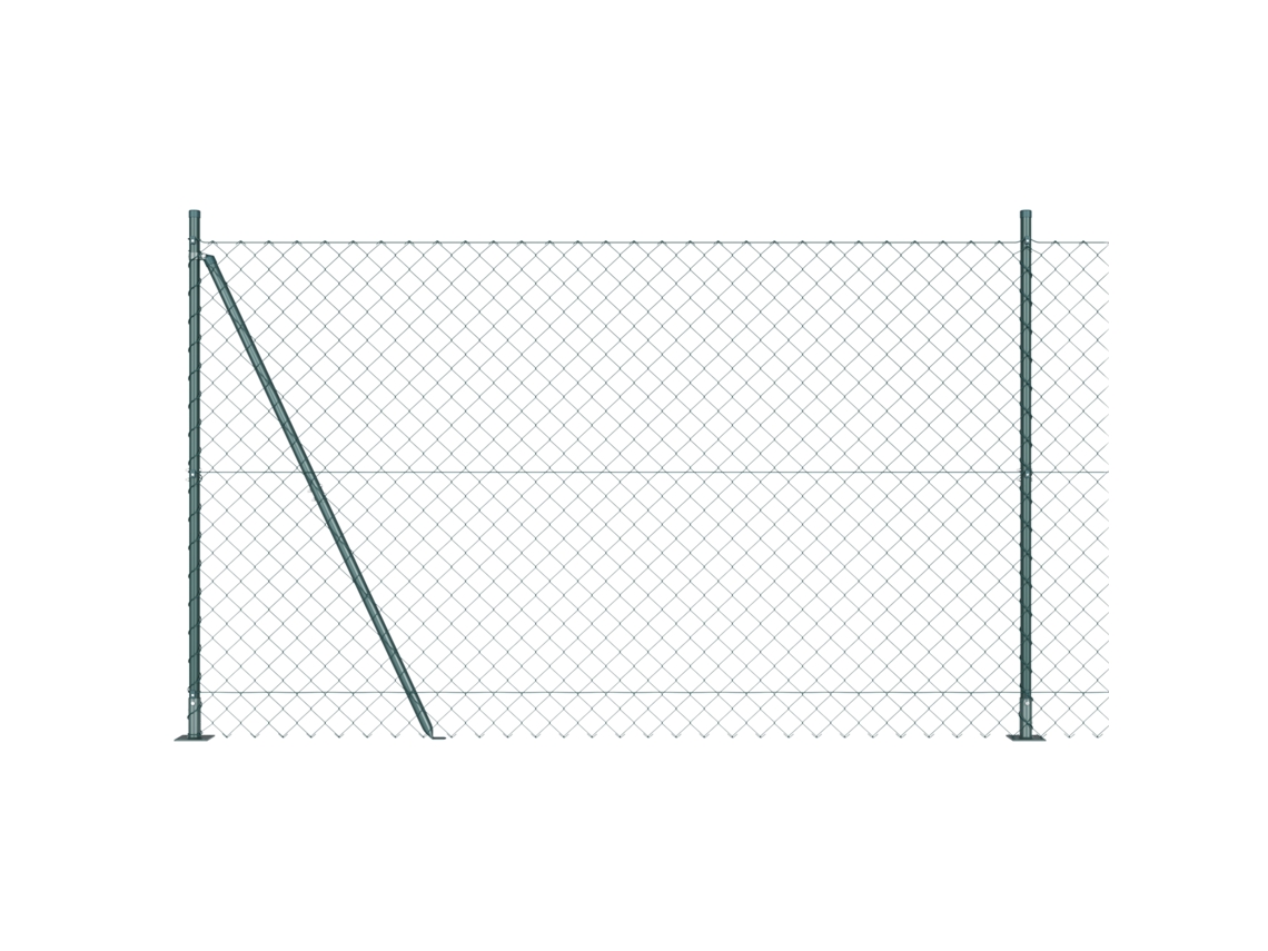 Conjunto 1 Poste De Cerca Vidaxl Verde Aço (10 X 1,5 M)