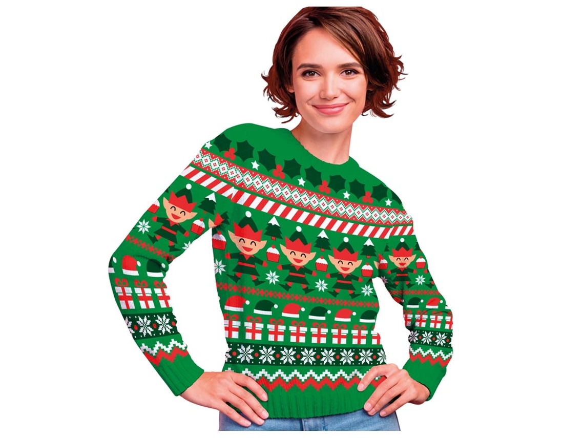 Suéter de Natal Elfo Verde para Mulheres