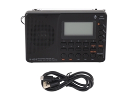 Radio portátil K603 FM/AM/SW con grabadora, altavoz estéreo y soporte para tarjeta de memoria