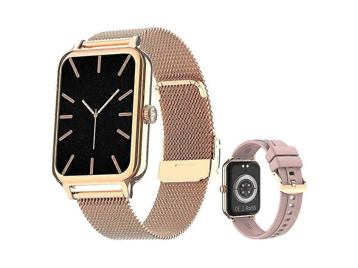 Smartwatch com tela AMOLED de 1,74 polegadas, Bluetooth, chamadas, rastreador fitness e pulseira de aço/silicone VONKELIOS