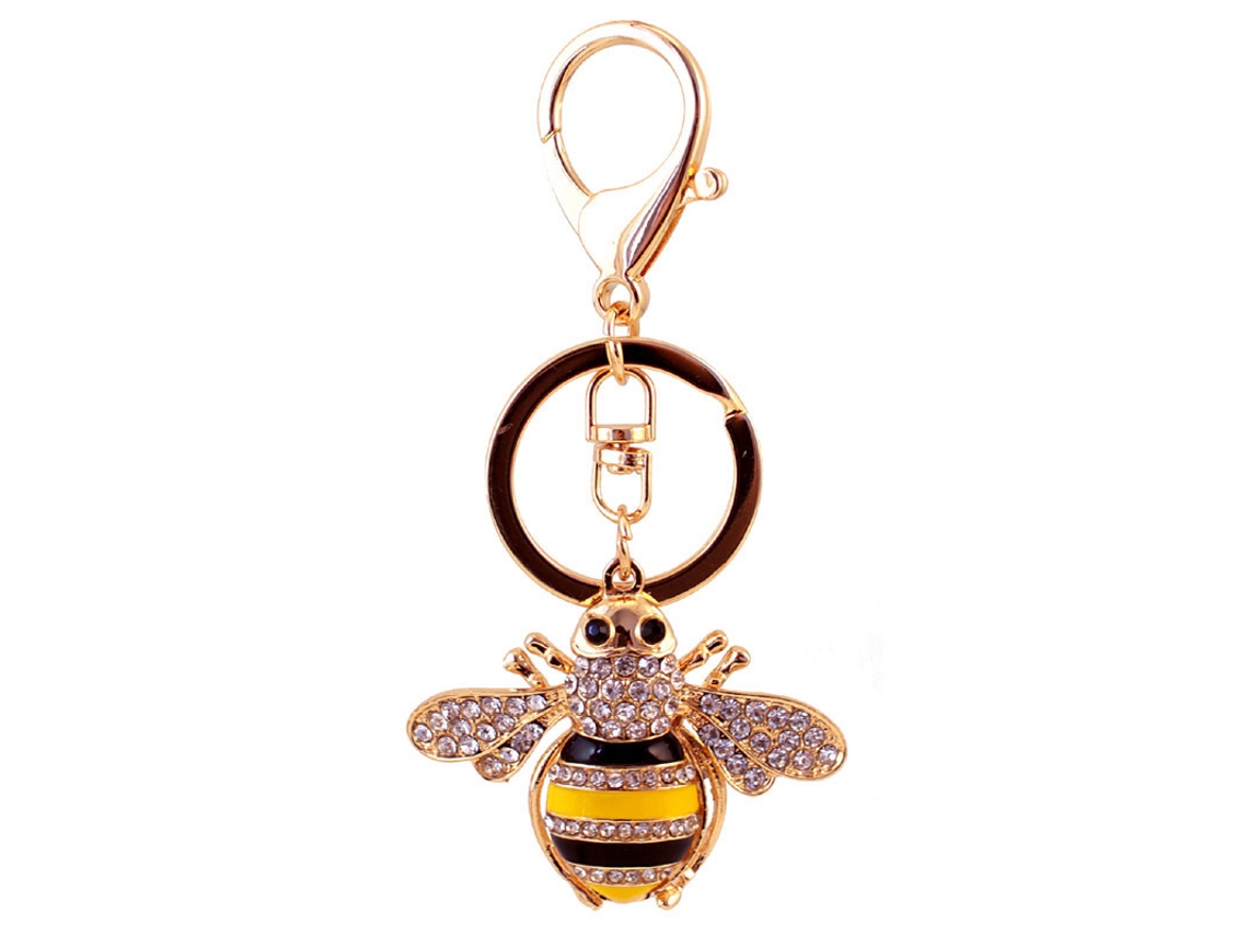 Chaveiro De Cristal Com Fecho De Lagosta Em Formato De Abelha Para Bolsa Aquaforge (amarelo)
