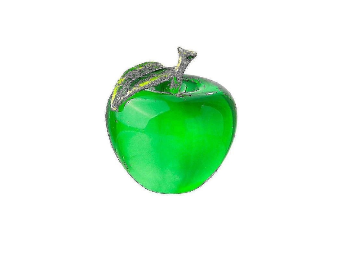 Escultura De Manzana De Cristal Molido A Mano Decoración De Mesa Para Navidad Y Hogar Verde