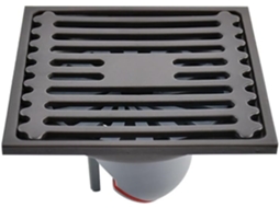 Ralo de Piso Externo Quadrado em Aço Inoxidável para Banheiro, Chuveiro, Sifão Eliminação Odores com Tampa Filtro Removível 10*10cm AQUAFORGE