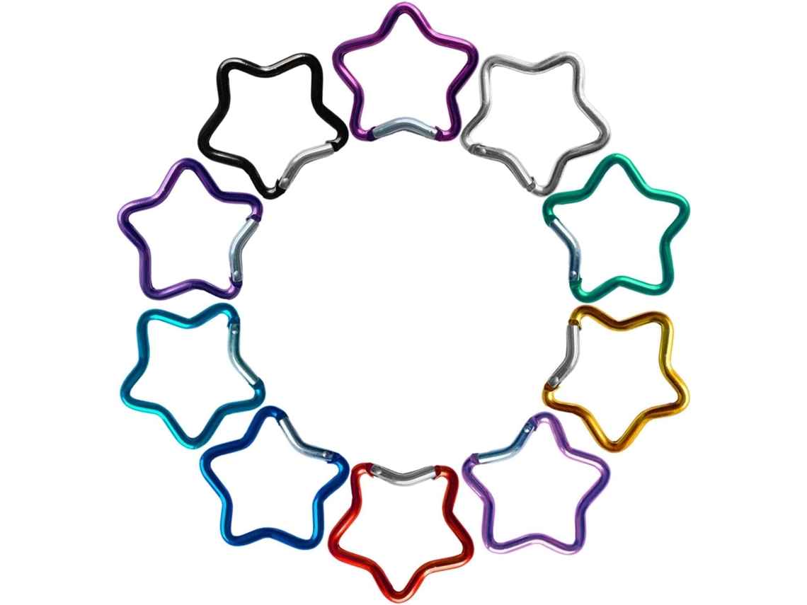 Mosquetão Em Formato De Estrela 10x, Clipe Gancho Compacto Alumínio