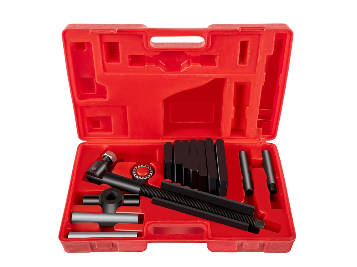 Extrator de Engrenagens com Rolamento Interno, Universal 2 Braços 75 138 Mm, Cilindros Aço 45, 7 Placas Extração, Manual Carcaça