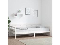 Vidaxl Sofá-cama 90x200 Cm Madeira De Pinho Maciça Branco