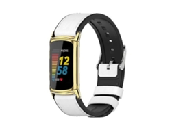 Lurelia Pulseira De Relógio White Gold Fitbit Charge 5, Acabamento Moderno