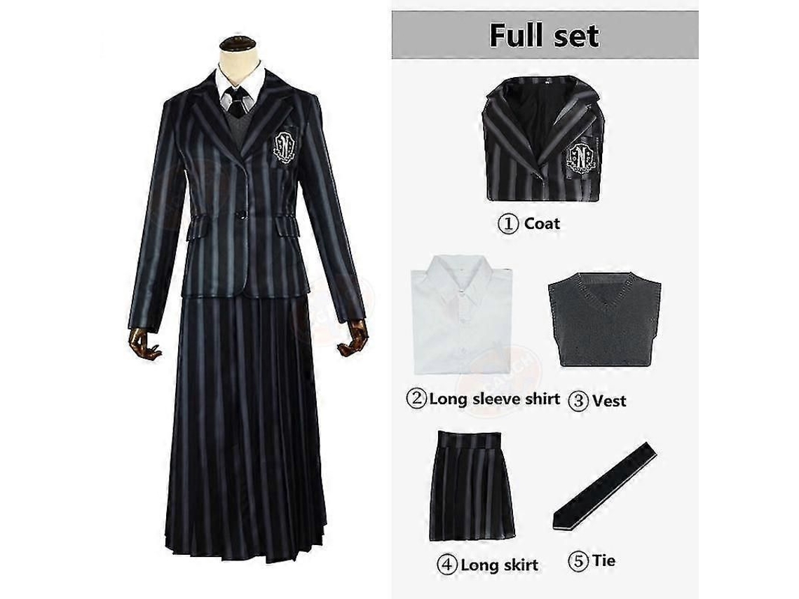 2026 traje de Cosplay Wednesday Addams Nevermore Academy Uniforme Escolar Unissex