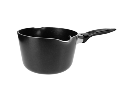 KitchenKing Panela antiaderente de 13 cm para leite e molho com bico Preto