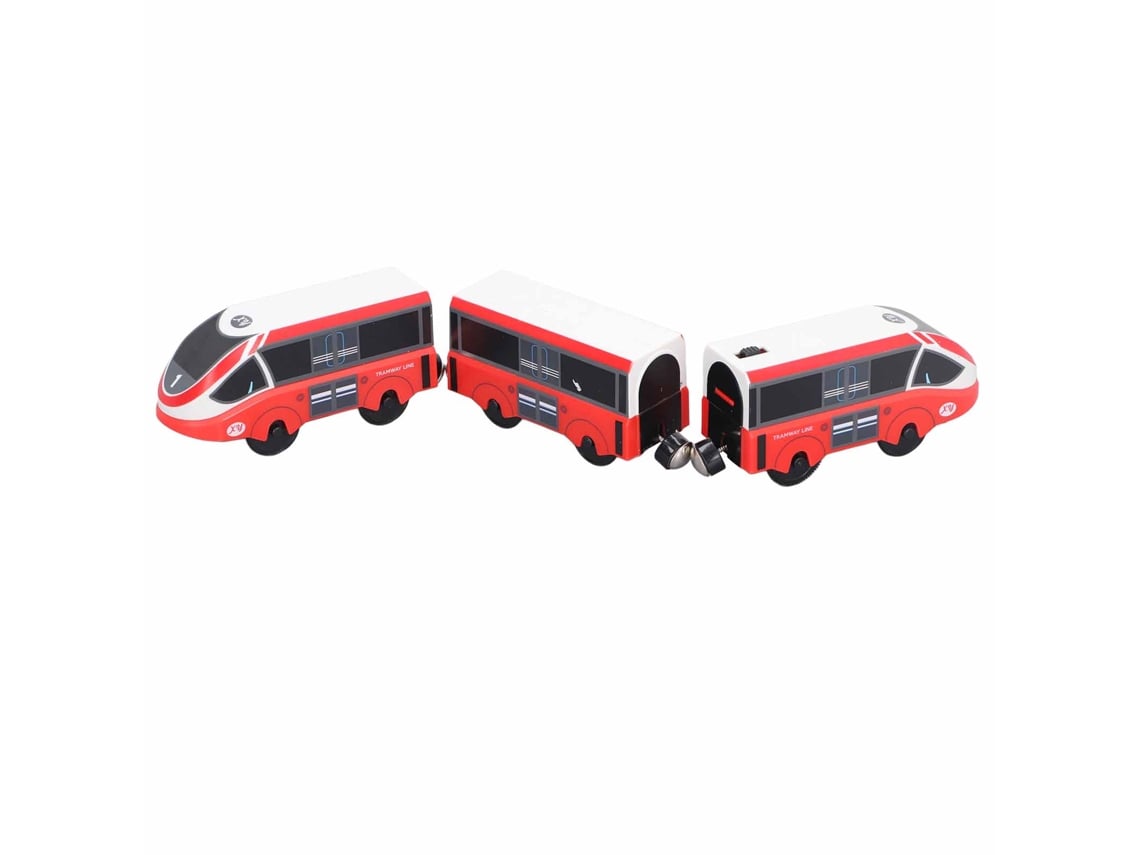 Ats brinquedo Trem Magnético Interatsivo Educatsivo para Crianças, Conjunto de Trens com Pistas, Desenvolve Imaginatsion Espacial, Vermelho