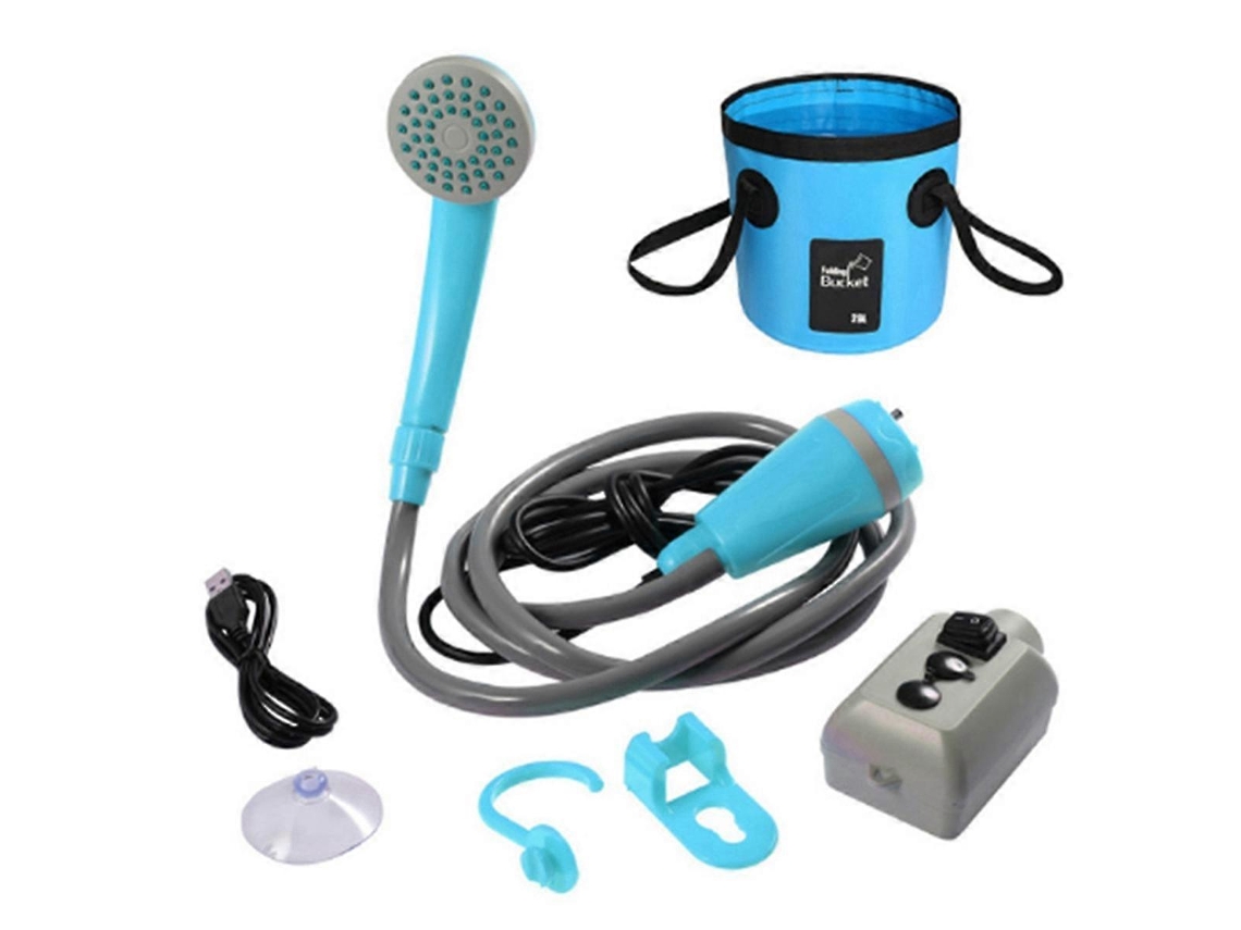 Bomba Portátil Para Áreas Externas, Chuveiro Recarregável, Equipamento Para Camping, Azul E Cinza PENGDSJE