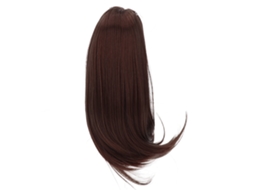 Peruca de Cabelo Longo Cacheado para Boneca 1/3 Fibra Alta Temp Malha 8 9 Polegadas Marrom