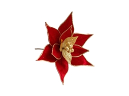 Conjunto de 10 Flores de Natal em Ouro e Vermelho LAXISCREED
