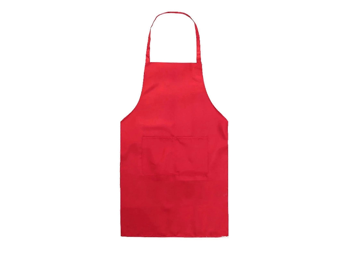Delantal Plano com Bolsos para Cozinha Chef Artesanal Assado Adulto de Poliéster Rojo