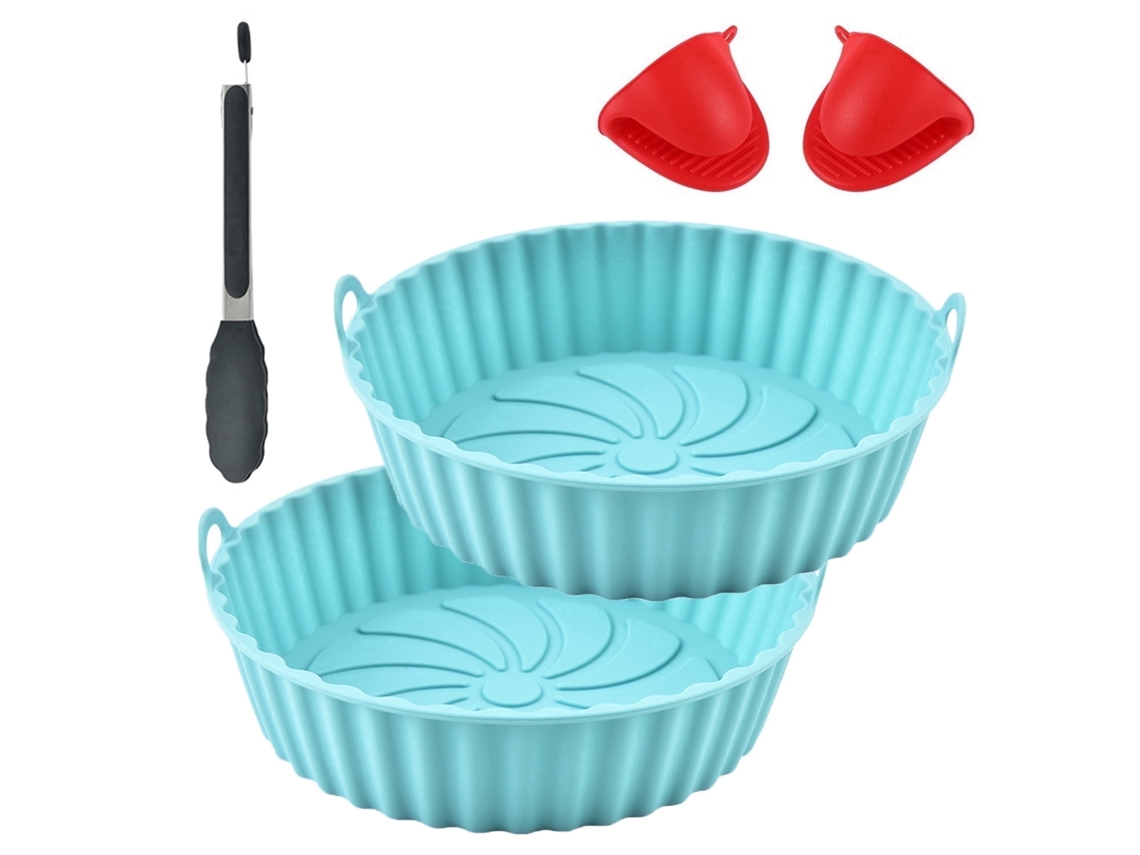 Forros De Silicone Para Fritadeira A Ar, Pacote Com 2 Unidades, 21,5 Cm (8,5 Polegadas), Reutilizáveis, Resistentes Ao Calor E Fáceis De Limpar. Siurn