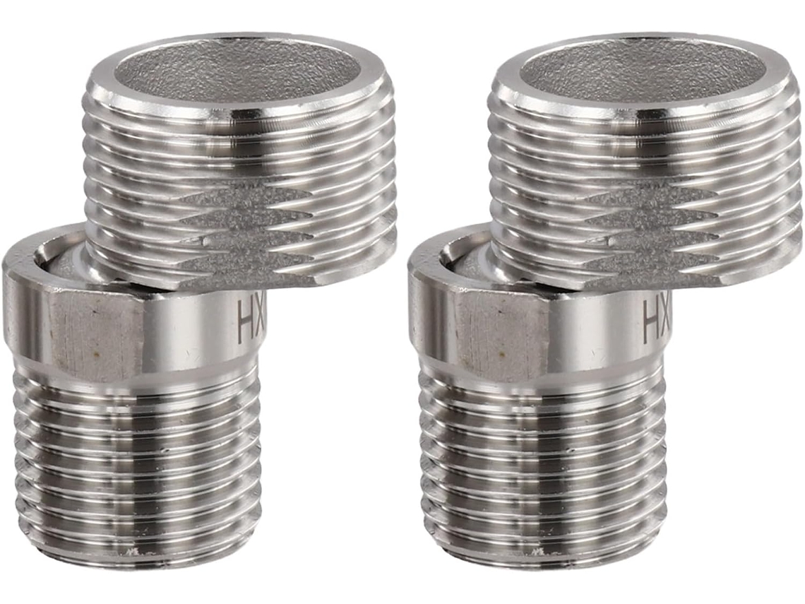 Conjunto De 2 Peças Torneira Canto Telescópica Ajustável Em 360° Para Banheiro Com Parafuso Excêntrico E Base Curva