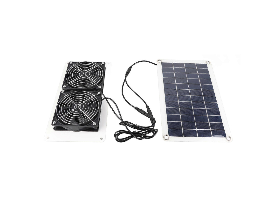 Kit De Ventilador Duplo Movido A Energia Solar, À Prova Dágua, Ventilador Solar Portátil Olysi Shop
