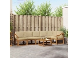 Vidaxl Conjunto De Sofás Para Exterior 7 Unid. Natural E Bege
