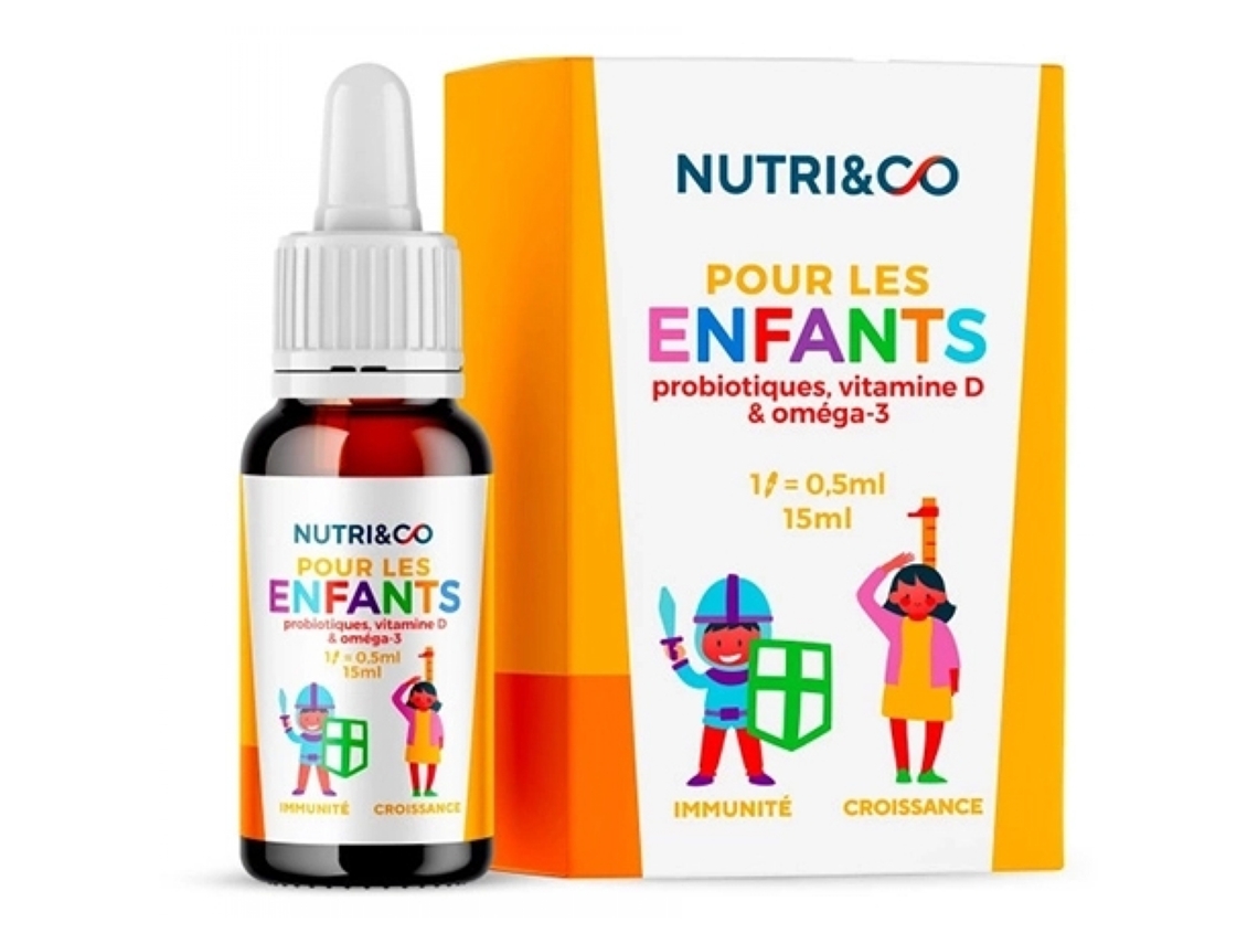 NUTRI&CO para Crianças Probióticos Vitamina D e Ômega 3 15 Ml