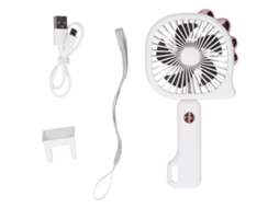 Ventilador Usb Portátil Pequeno Branco Mesa Estudante