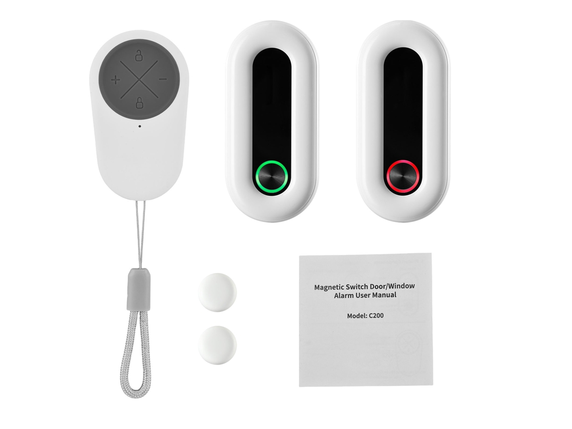 Conjunto de sensor magnético de porta inteligente Um para Dois (com etiqueta de modo Duplo e configuração Um para Dois)