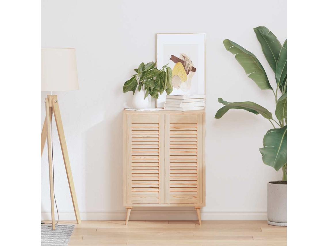 Vidaxl Portas De Armário 2 Pcs Com Design De Persiana Pinho Maciço