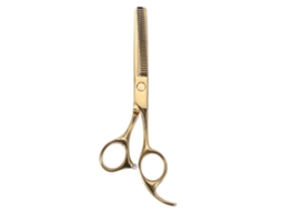 Tesoura profissional para corte de cabelo 2026, ideal para salão de beleza, desbaste, penteados e cabeleireiro, dourada, 5,5 polegadas.