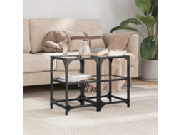 Vidaxl Mesas De Centro C/ Tampo Vidro Transparente 2pcs 30x30x45cm Aço