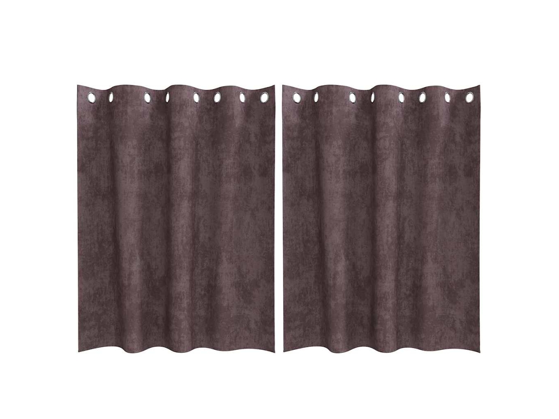 Conjunto 2 Cortinas De Veludo Vidaxl Castanho Veludo (140 X 140 Cm)