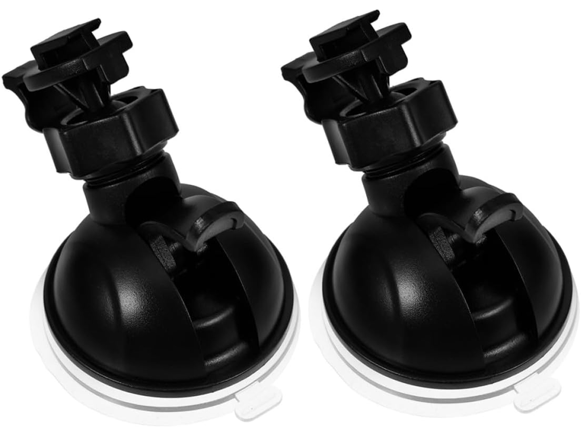 Lote De 2 Suportes De Câmera Veicular Com Cabeça Esférica Ajustável E Ventosa, Mini, De 1/4", Na Cor Preta.