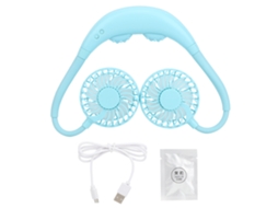 Ventilador Portátil com Massagem Usb Azul Colgado no Pescoço