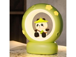 Luminária Noturna De Led Recarregável Em Formato Panda Abajur Mesa