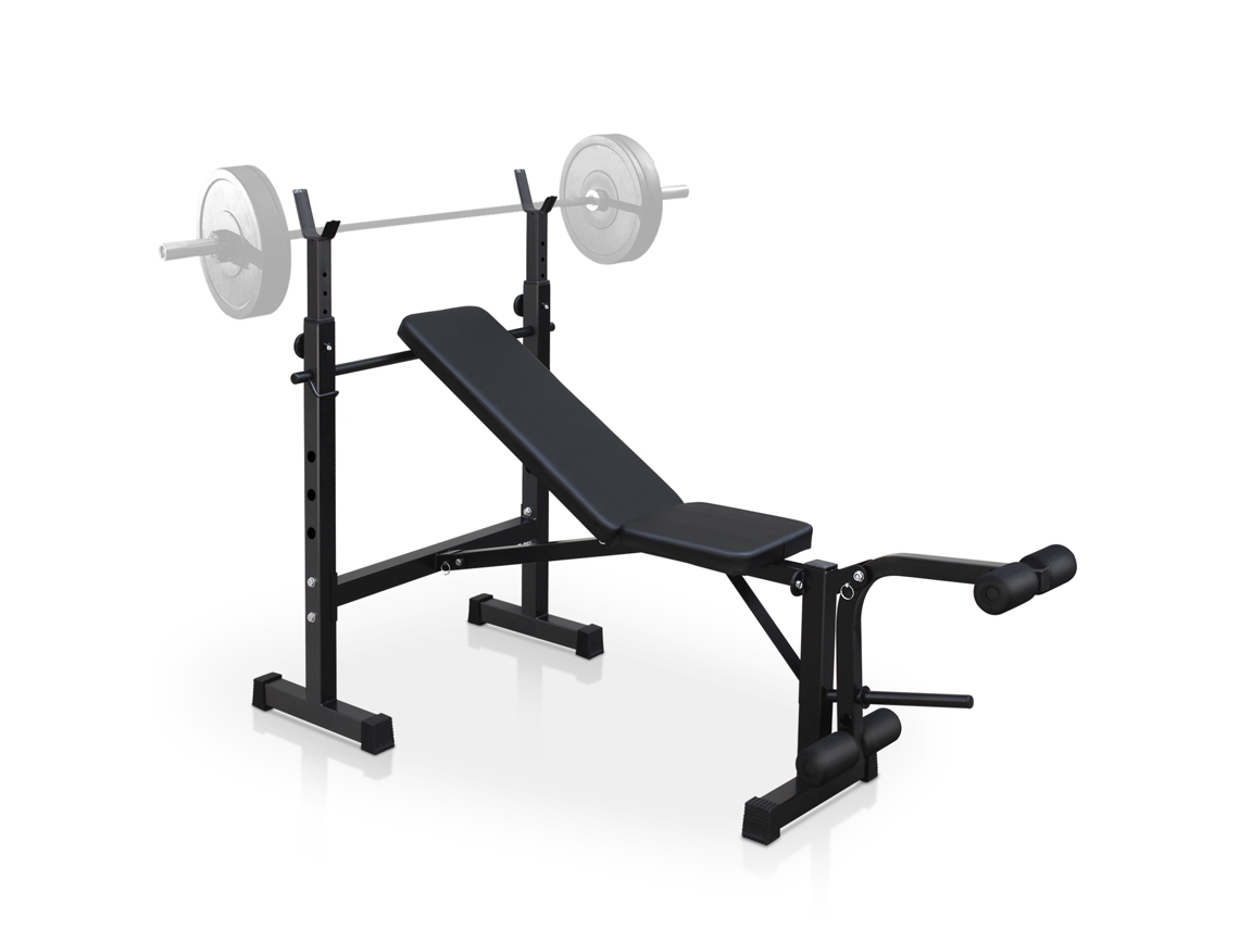Banco De Musculação Olímpico Com Rack De Agachamento E Supino Para Academia Em Casa