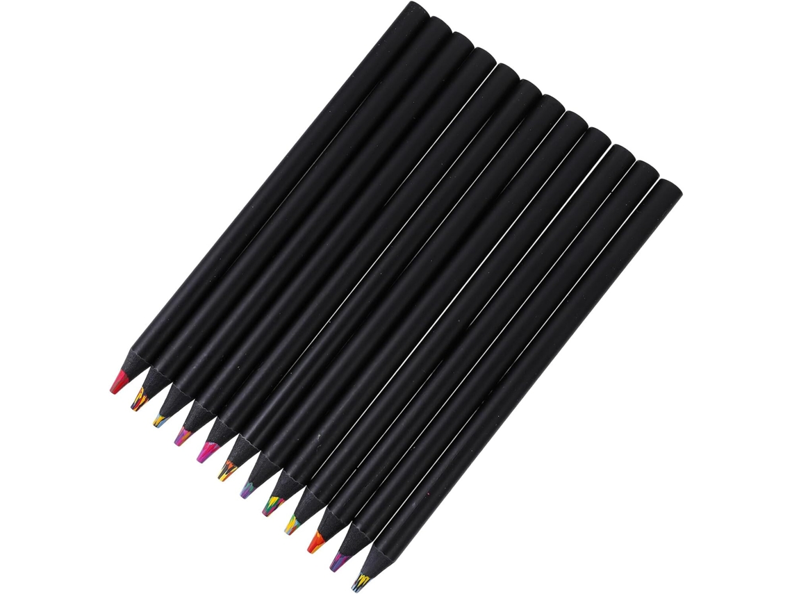 Conjunto de 12 Lápis Cor Madeira Alipis, Portáteis para Desenho e Pintura, Cores Finas Duráveis