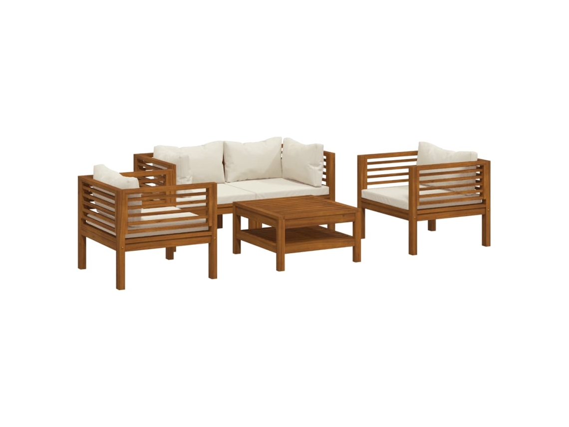Garden Lounge Set, Garden Lounge Sets Vidaxl Creme Madeira De Acácia (n/a)