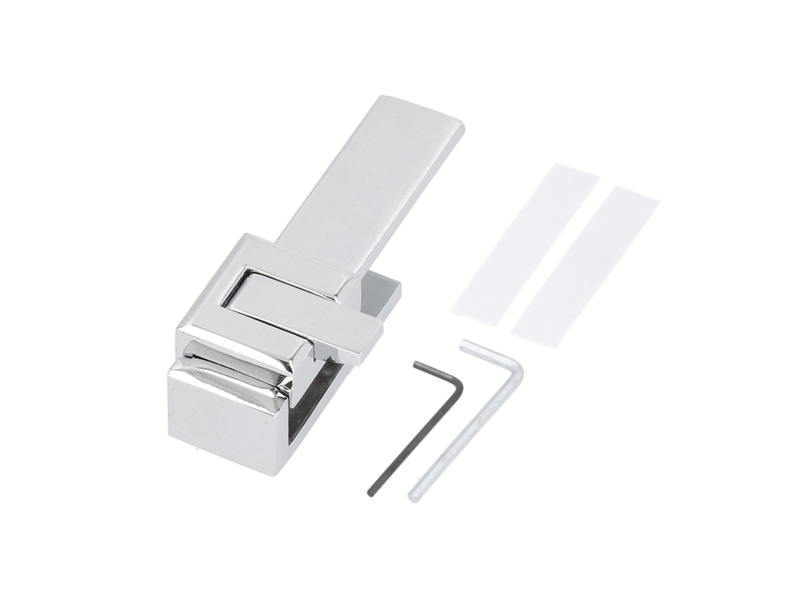 Fechadura de Porta de Vidro Primerox, U-shaped, ajustável, com acessórios completos para banheiro S/MARCA