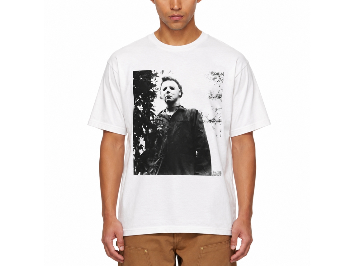 Rockinstone Halloween Watching White Adult T-shirt Size:s
