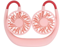 Mini ventilador de pescoço pendurar com USB, esportivo, rosa, S/MARCA