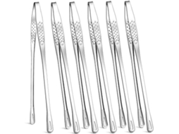 Pinça De Cozinha Para Churrasco Em Aço Inoxidável Cabos Antiderrapantes Utensílios Prateados 6 304 24, 5cm 28cm 304